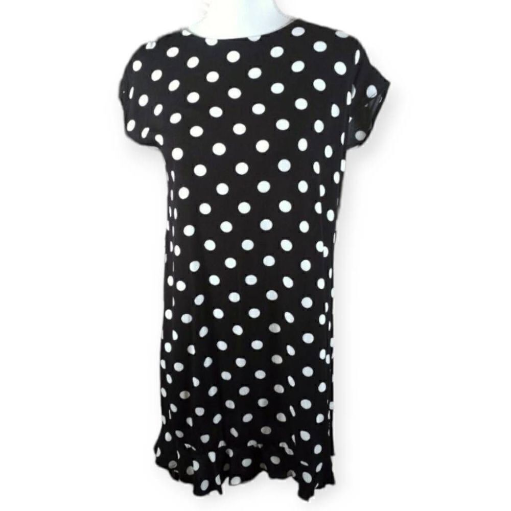 POPSUGAR BLACK AND WHITE POLKA-DOT DRESS SZ.XS EUC.